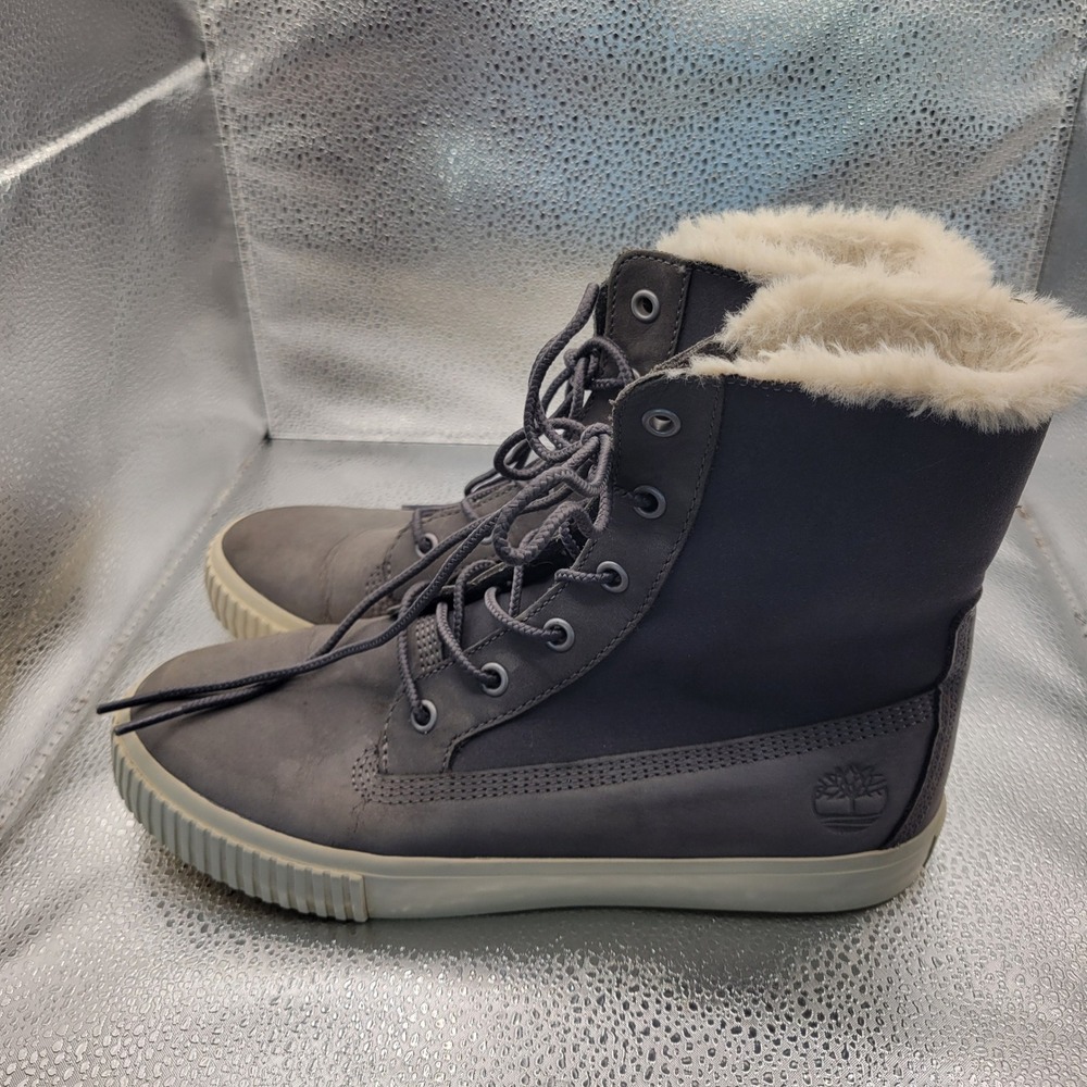 Timberland Womens Skyla Bay Fleece Fold-Down Boots Size 8.5 6 inch Gray - Picture 3 of 12